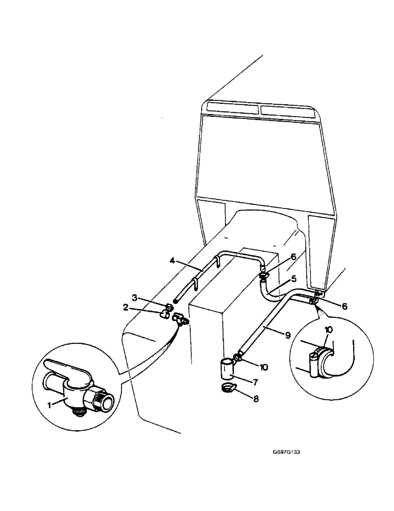 Схема запчастей Case IH 1212 - (9-096) - CAB HEATER SYSTEM, 1210SK AND 1212SK TRACTORS FOR EUROPE ONLY (09) - CHASSIS/ATTACHMENTS