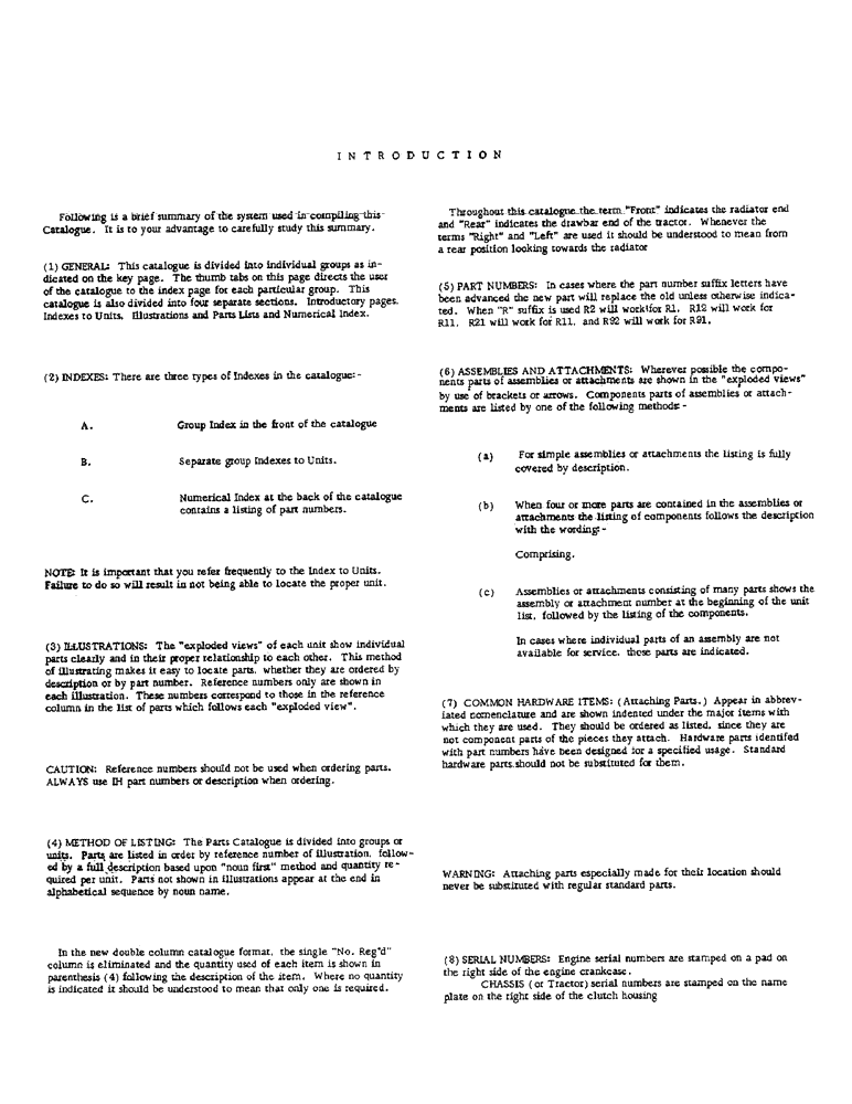 Схема запчастей Case IH 276 - (00A) - INTRODUCTION, SERIAL NUMBER LOCATIONS (00) - PICTORIAL INDEX