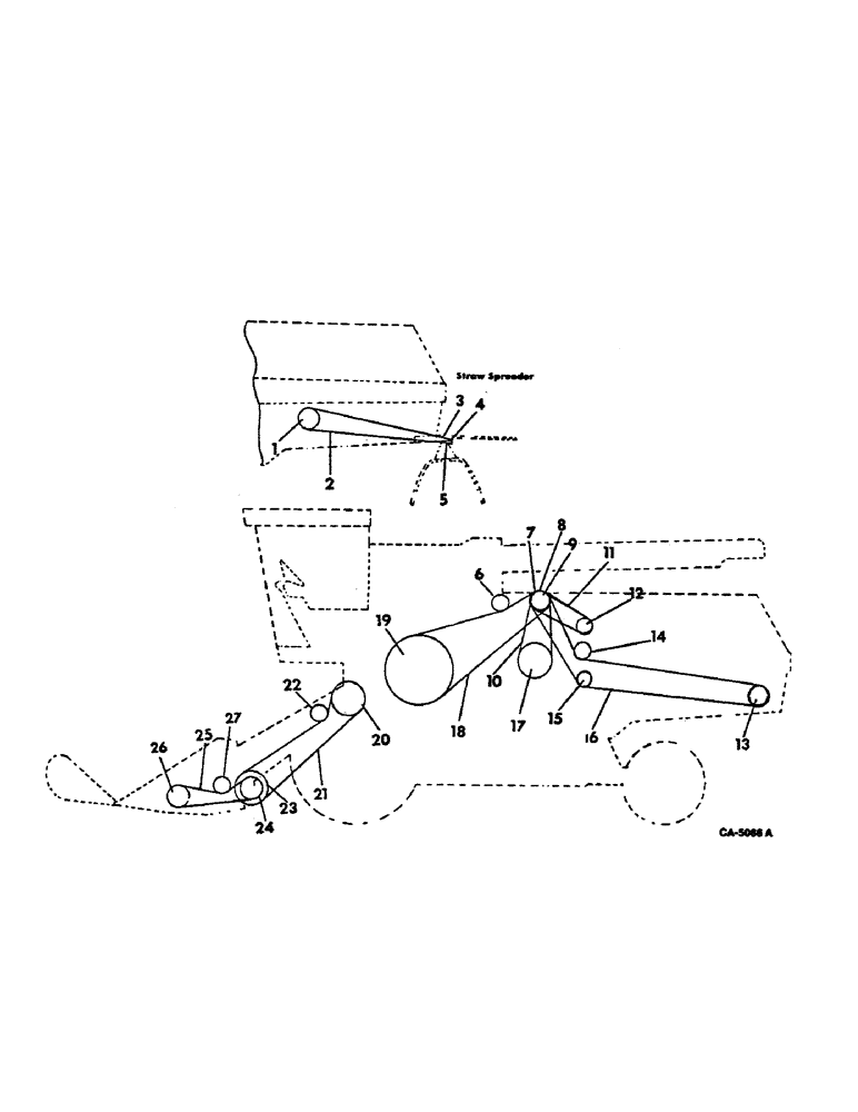 Схема запчастей Case IH 915 - (02-01) - MISCELLANEOUS, BELT AND PULLEY DIAGRAM, LEFT SIDE Accessories & Attachments / Miscellaneous