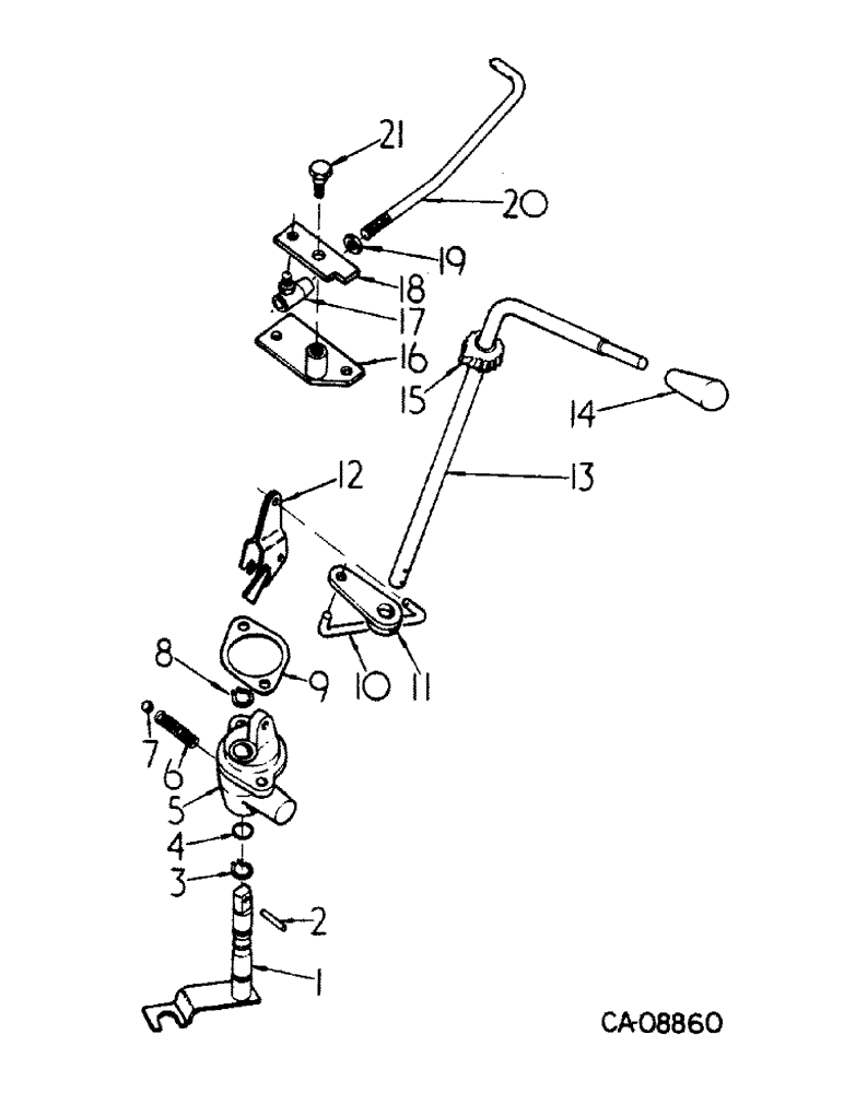 Схема запчастей Case IH 385 - (07-16) - DRIVE TRAIN, FORWARD AND REVERSE LEVER AND CONNECTIONS (04) - Drive Train