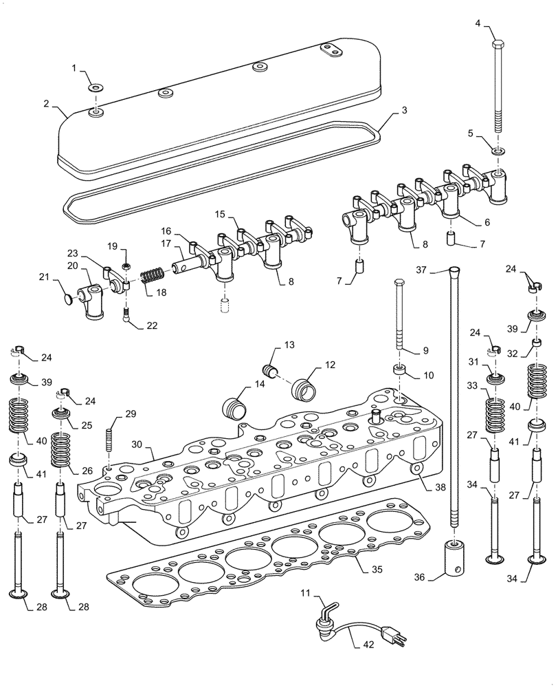 Схема запчастей Case IH 560 - (029) - DIESEL ENGINE, CYLINDER HEAD AND RELATED PARTS (01) - ENGINE