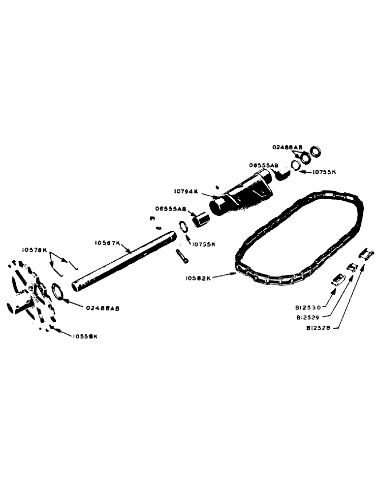 Схема запчастей Case IH 100 - (22) - DRIVE SPROCKET SHAFT & CHAIN, PIN CONSTRUCTION, PRIOR TO 1951 