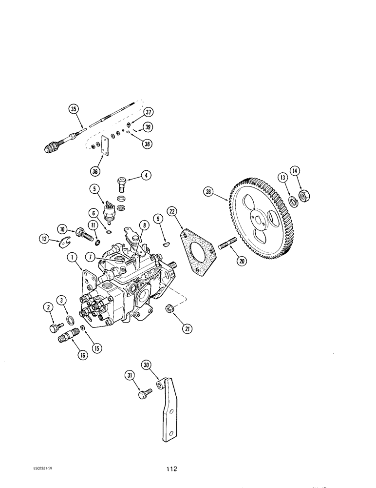 Схема запчастей Case IH 4390T - (112) - FUEL INJECTION PUMP AND DRIVE, 4T-390 ENGINE 