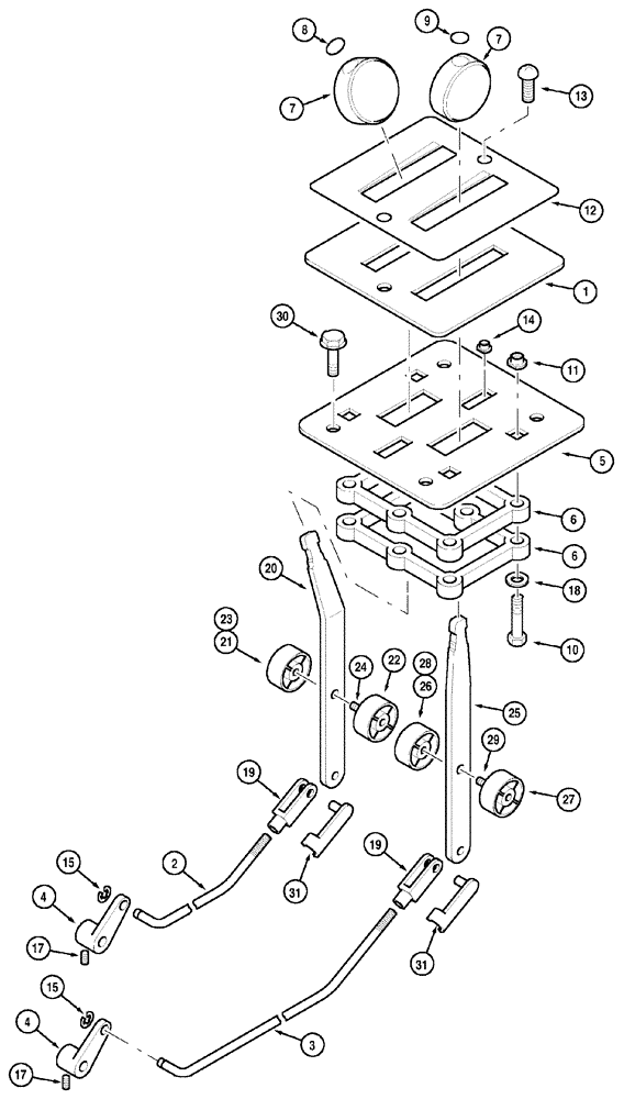 Схема запчастей Case IH MX100 - (08-34) - INTERIOR REMOTE FLOW CONTROLS (08) - HYDRAULICS