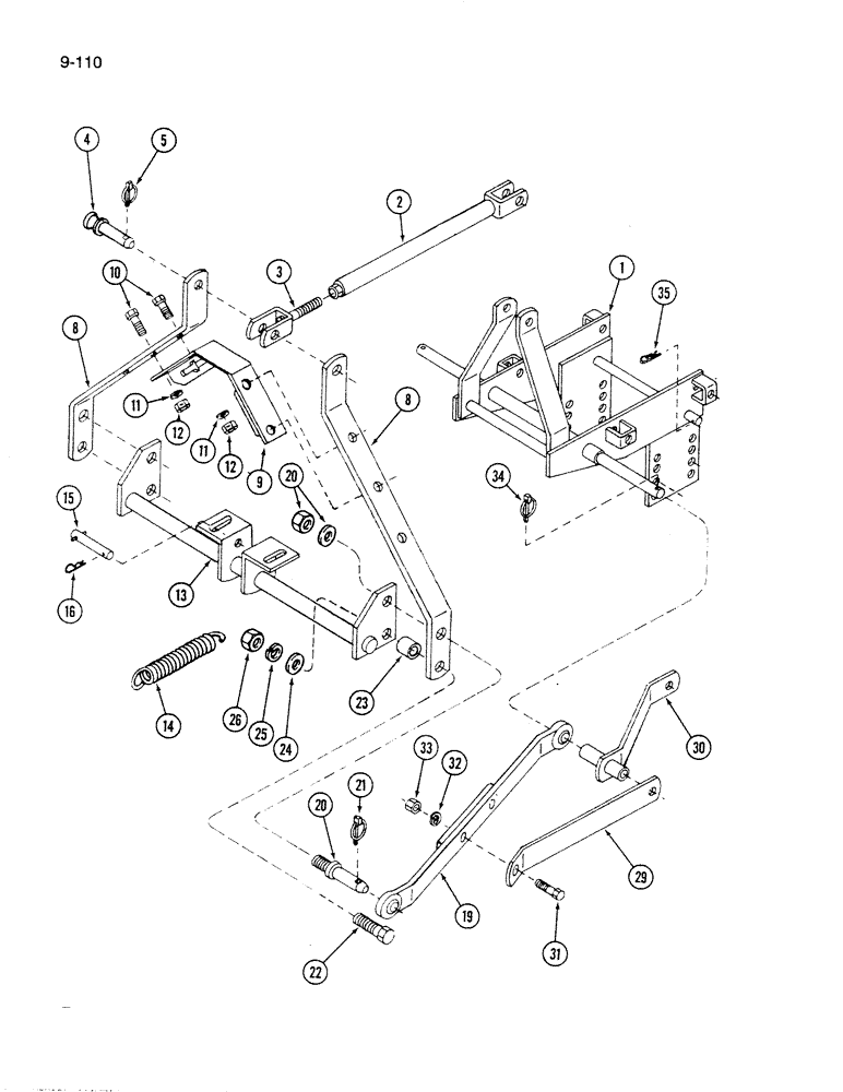 Схема запчастей Case IH 60FMS - (9-110) - HITCH, 60FMS MOWER (03) - CHASSIS/MOUNTED EQUIPMENT