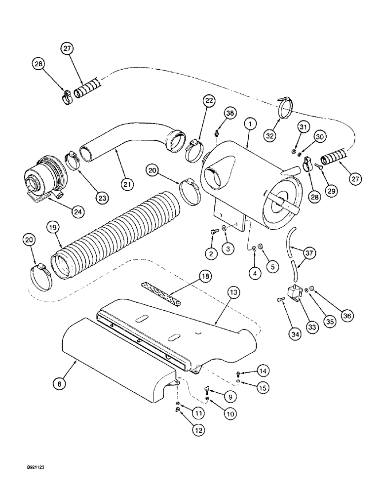 Схема запчастей Case IH 2022 - (2-16) - AIR INDUCTION SYSTEM, 6TA-590 ENGINE (01) - ENGINE