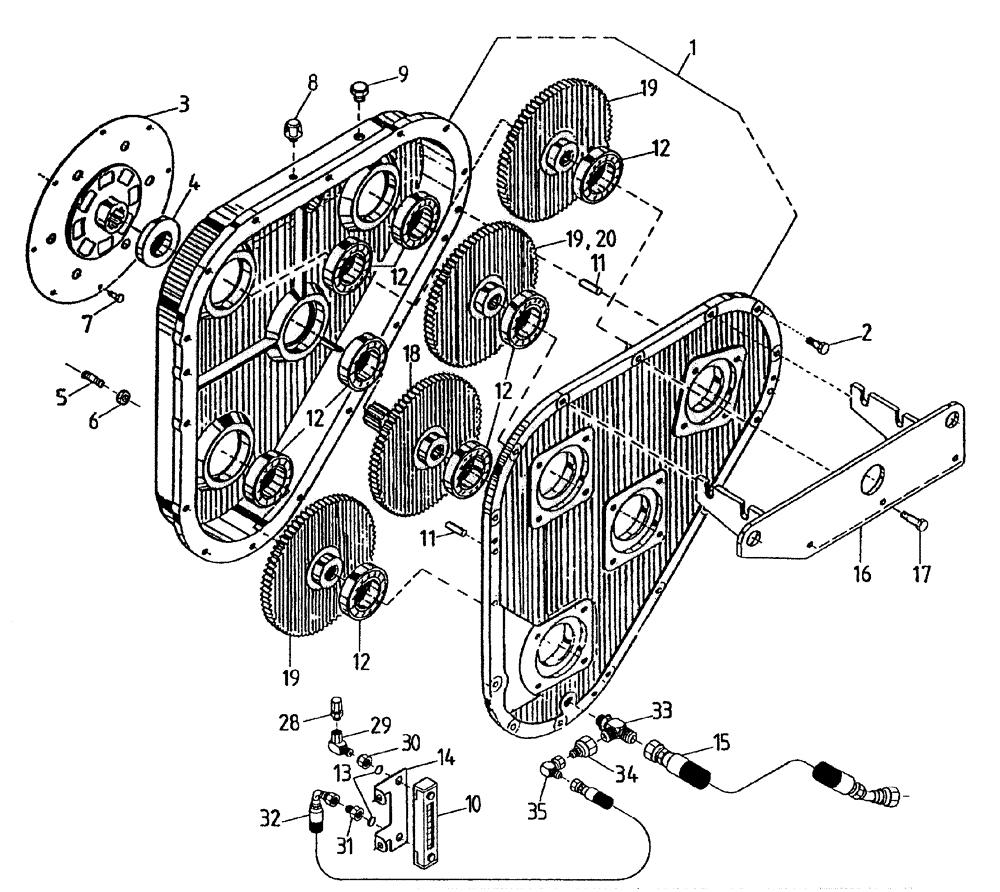 Схема запчастей Case IH 7700 - (C05[10A]) - GEARBOX {6CT FIXED/VARIABLE EXTRACTOR} Engine & Engine Attachments