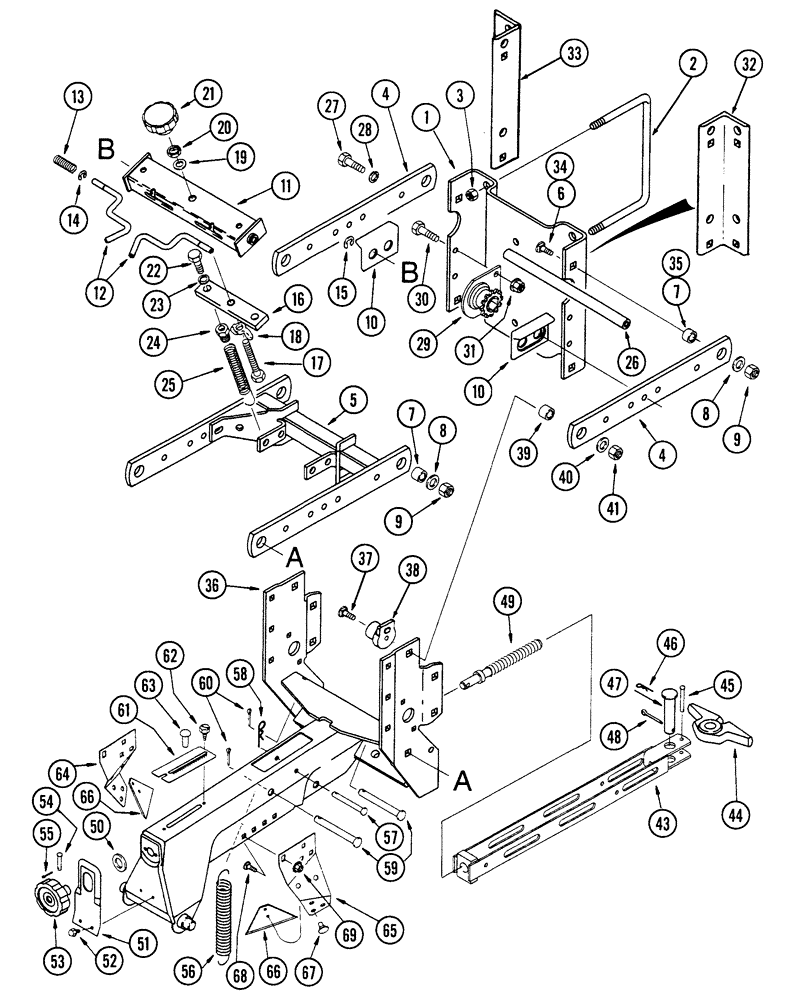 Схема запчастей Case IH 1200 - (L.10.F[02]) - ROW UNIT FRAME (BSN CBJ0001596) L - Field Processing