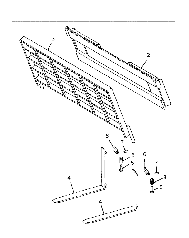 Схема запчастей Case IH L160 - (008) - MOUNTING PLATES, PALLET & UTILITY FORKS (82) - FRONT LOADER & BUCKET
