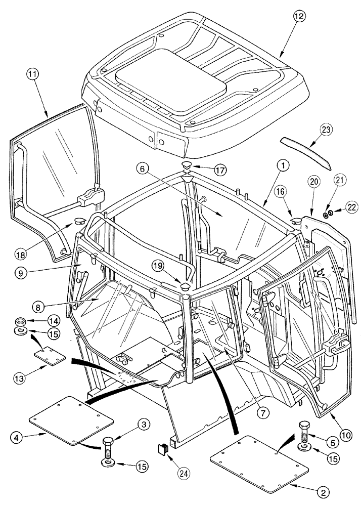 Схема запчастей Case IH CX70 - (09-21) - CAB (09) - CHASSIS/ATTACHMENTS