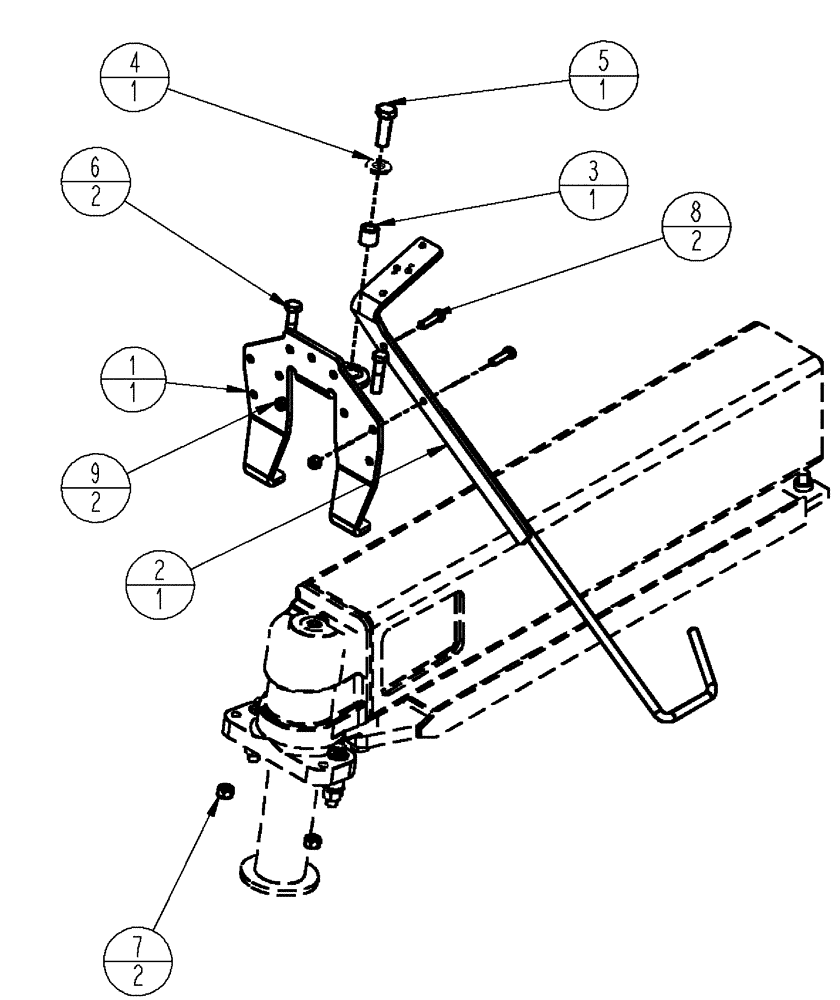 Схема запчастей Case IH SPX3320 - (04-009) - NON PIVOT HOSE MOUNT GROUP, RR Suspension & Frame