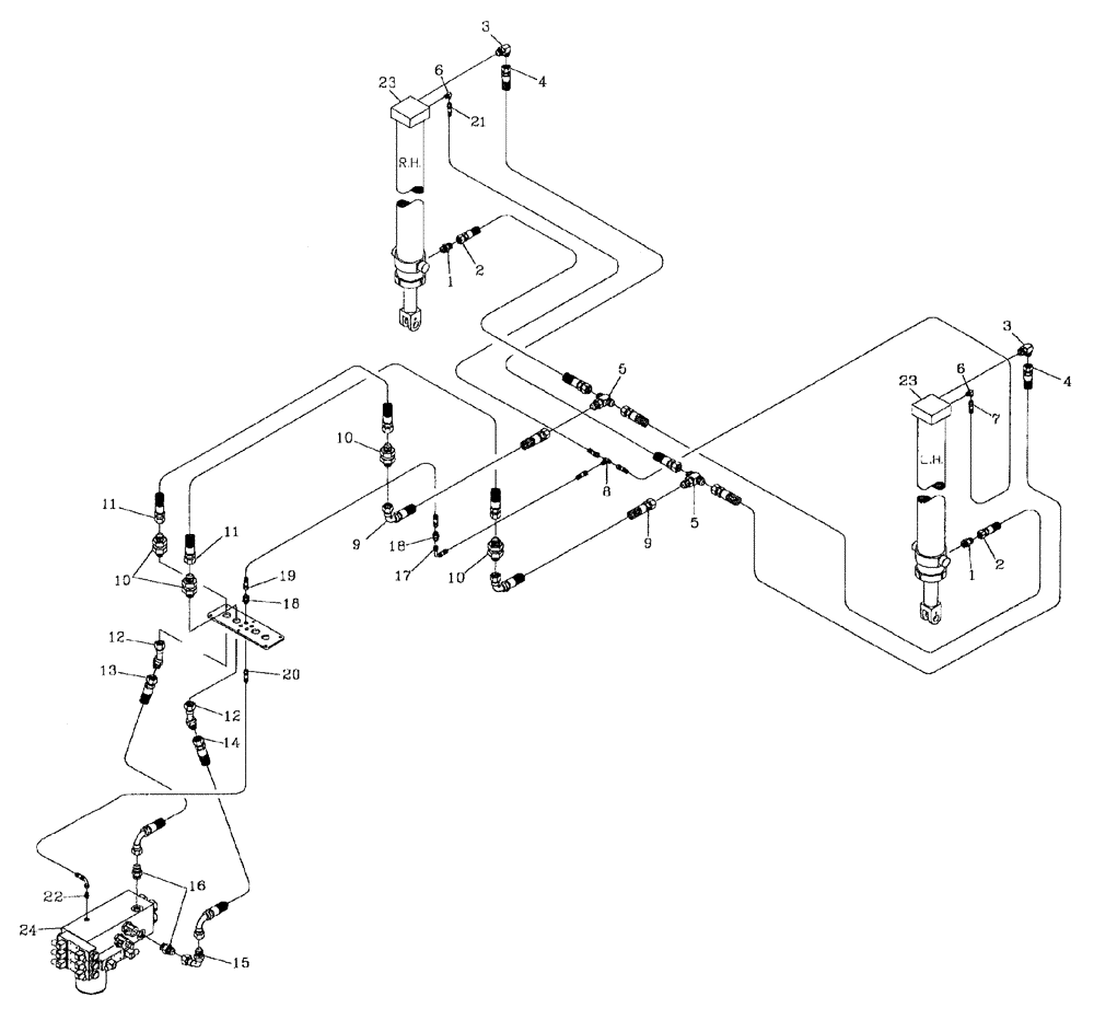 Схема запчастей Case IH AUSTOFT - (B05[03]) - HYDRUALIC CIRCUIT-CROSS CONVEYOR LIFT Hydraulic Components & Circuits