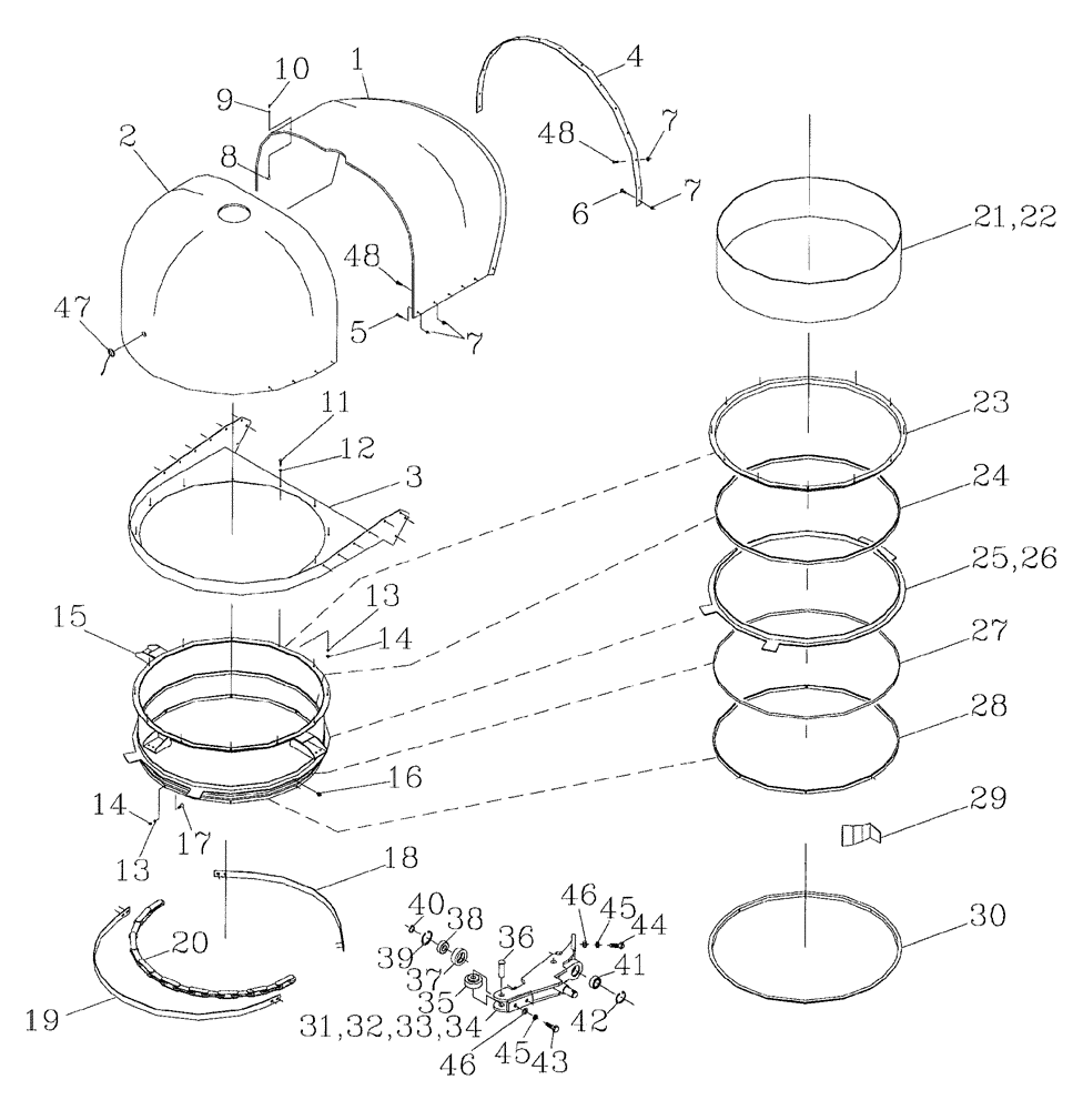 Схема запчастей Case IH 7700 - (A07[03]) - PRIMARY EXTRACTOR HOOD Mainframe & Functioning Components
