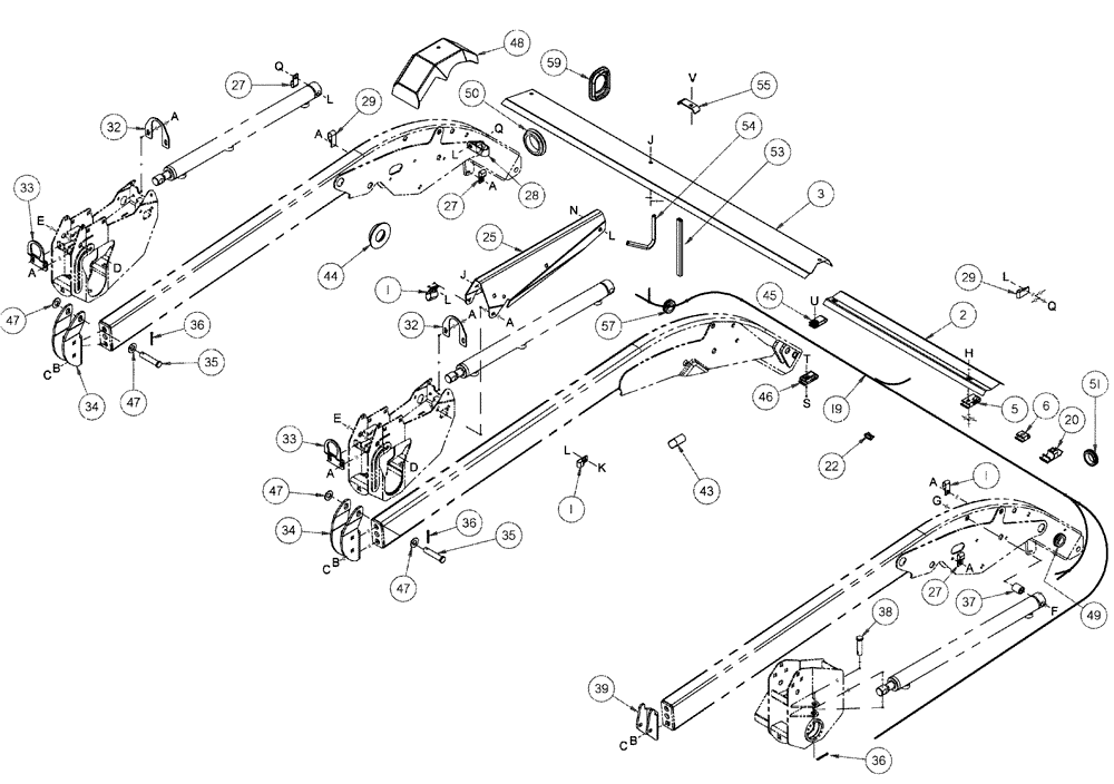 Схема запчастей Case IH 2142 - (09-31) - REEL HYDRAULICS - DOUBLE REEL HEADERS, 30.0, 35.0, 40.0, AND 45 FOOT 