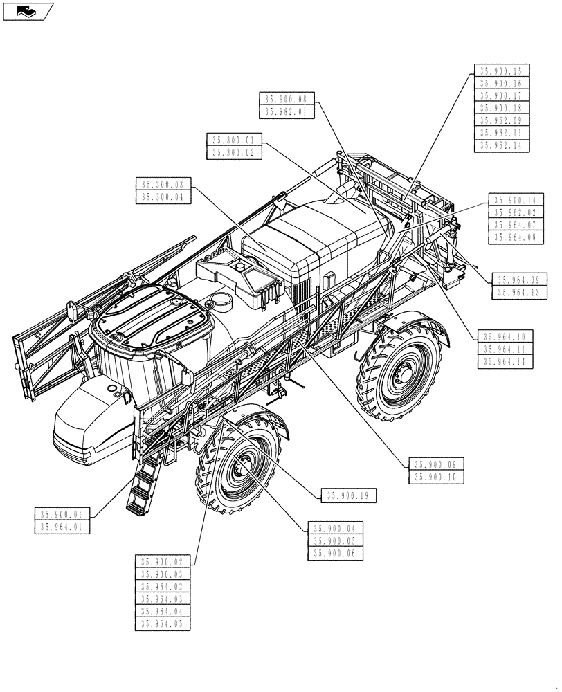 Схема запчастей Case IH 4430 - (35.000.00) - SECTION INDEX - HYDRAULICS SYSTEMS (35) - HYDRAULIC SYSTEMS