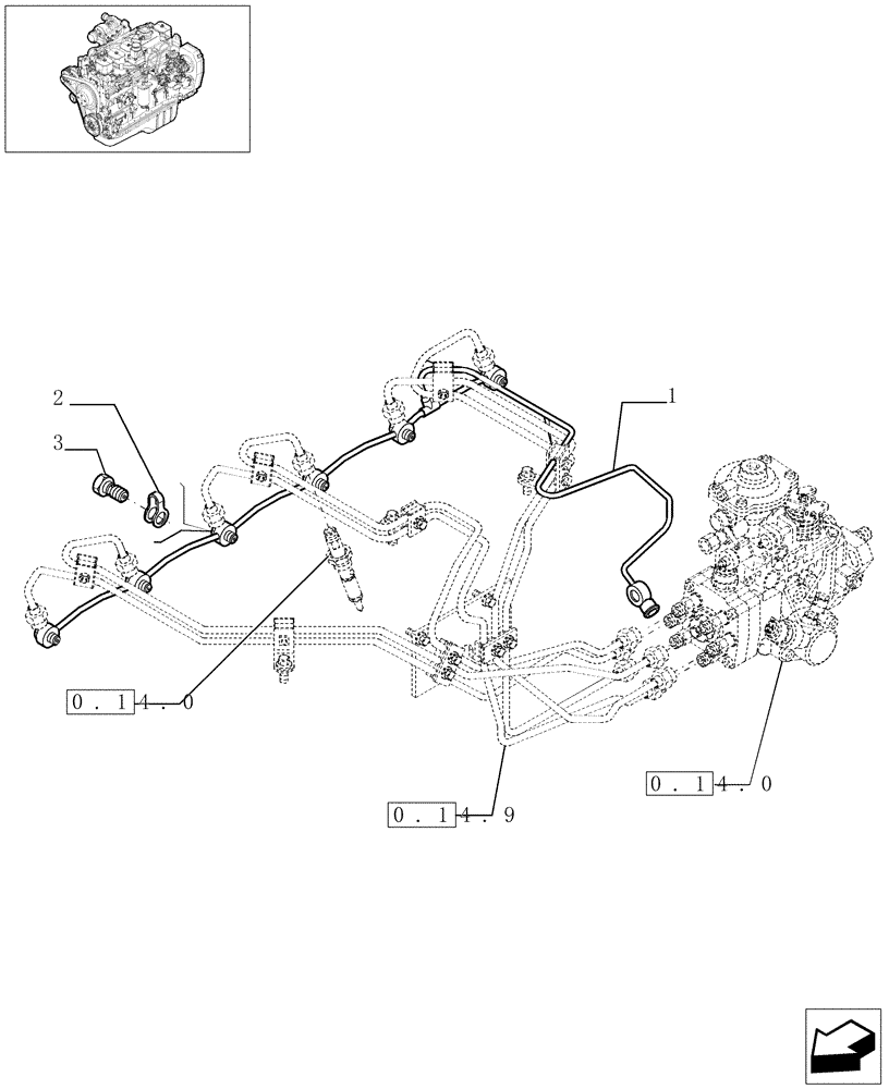 Схема запчастей Case IH F4GE9684C J600 - (0.20.4[01]) - INJECTION EQUIPMENT - PIPING (504061555) 