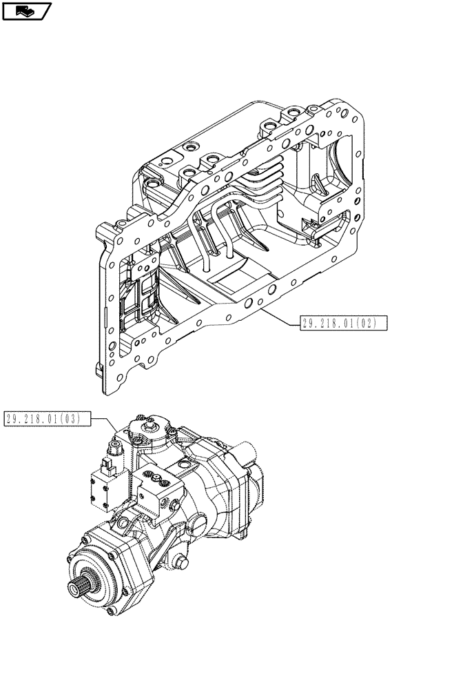 Схема запчастей Case IH MAGNUM 225 - (00.000.29) - PICTORIAL INDEX - HYDROSTATIC TRANSMISSION (00) - GENERAL & PICTORIAL INDEX
