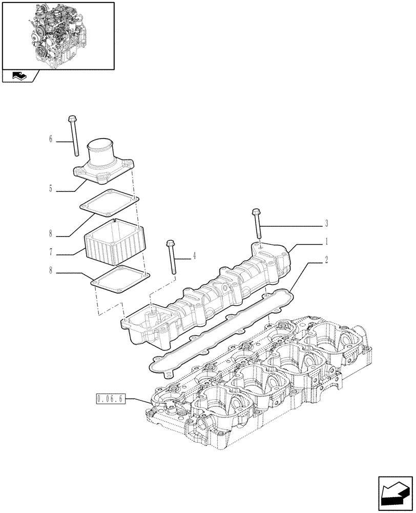 Схема запчастей Case IH FARMALL 70 - (0.07.1) - INTAKE MANIFOLD (01) - ENGINE