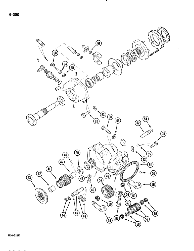 Схема запчастей Case IH 885 - (6-300) - P.T.O. CLUTCH AND DRIVE (CONTD) (06) - POWER TRAIN