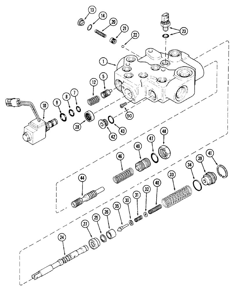 Схема запчастей Case IH 7240 - (8-010) - PTO VALVE ASSEMBLY, PRIOR TO TRACTOR PIN JJA0064978 (08) - HYDRAULICS