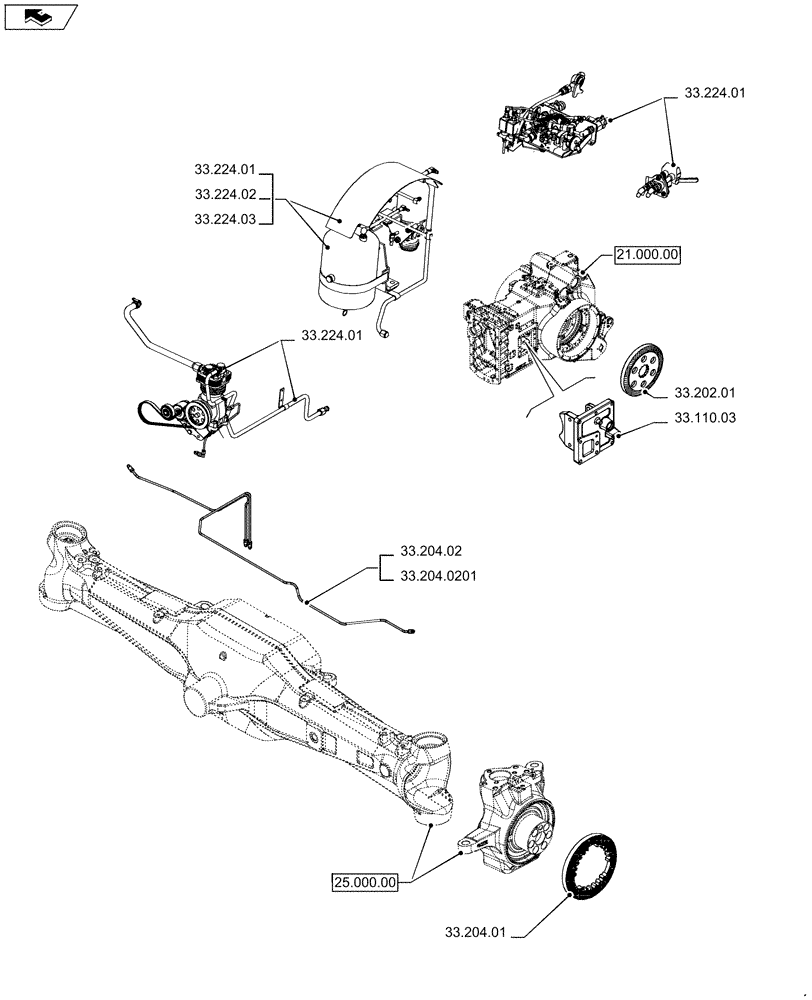 Схема запчастей Case IH PUMA 215 - (33.000.00[02]) - PICTORIAL INDEX - BRAKES & CONTROLS (33) - BRAKES & CONTROLS