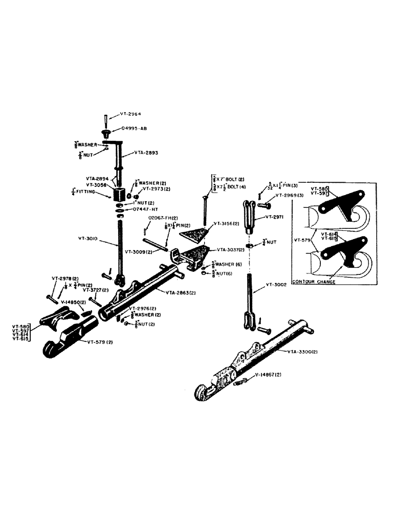 Схема запчастей Case IH VAI-SERIES - (078) - DRAFT ARMS AND LIFT LINKS (06) - POWER TRAIN