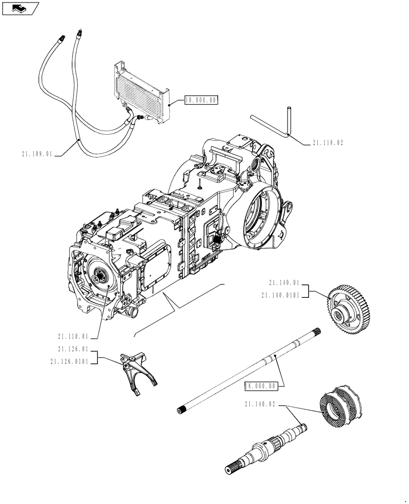 Схема запчастей Case IH PUMA 230 - (21.000.00[02]) - PICTORIAL INDEX - TRANSMISSION (21) - TRANSMISSION