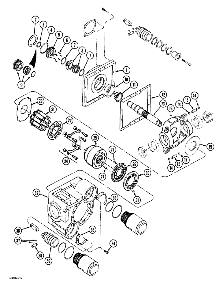 Схема запчастей Case IH 1660 - (6-48) - HYDROSTATIC MOTOR, TWO SPEED, PRIOR TO P.I.N. JJC0041567 (03) - POWER TRAIN