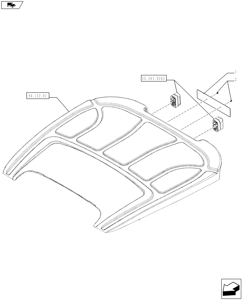 Схема запчастей Case IH FARMALL 65C - (88.100.03) - LICENCE PLATE SUPPORT - ISO - W/CAB (88) - ACCESSORIES