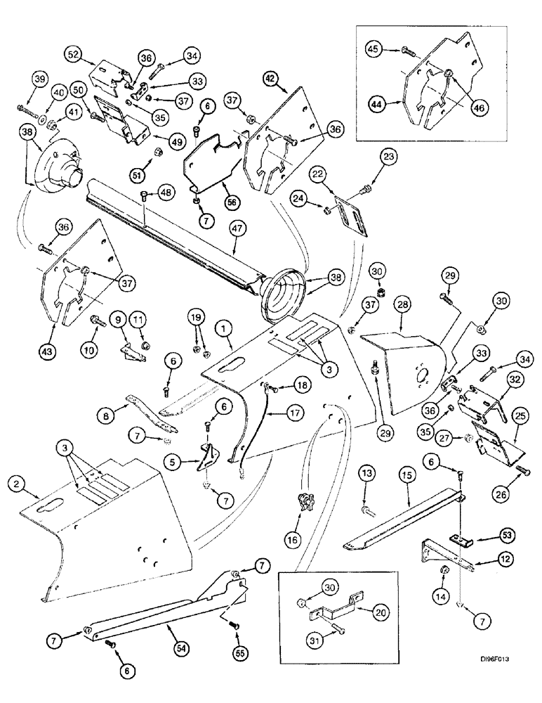 Схема запчастей Case IH 2166 - (9A-30) - FEEDER, JACKSHAFT DRIVE SHIELDS, PRIOR TO COMBINE P.I.N. JJC0182025 (13) - FEEDER