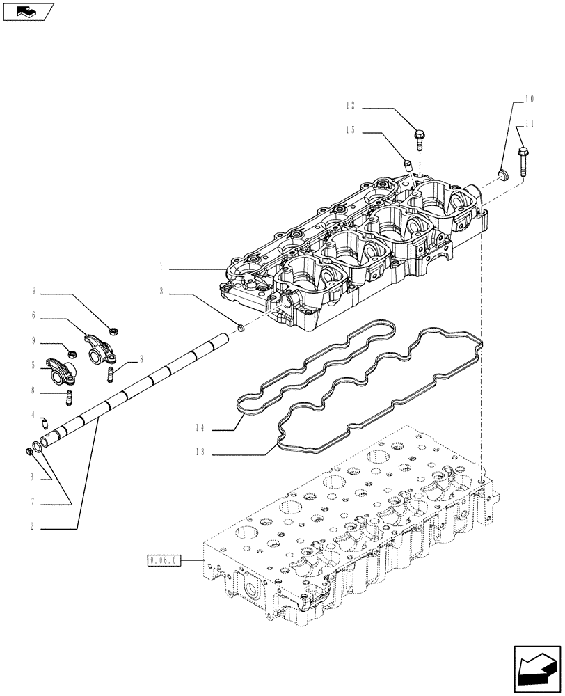 Схема запчастей Case IH F5AE5484B A001 - (0.06.6) - ROCKER SHAFT (10) - ENGINE