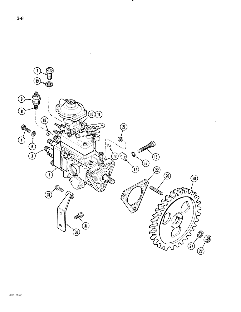 Схема запчастей Case IH 2096 - (3-006) - FUEL INJECTION PUMP AND DRIVE, 6TA-590 ENGINE (03) - FUEL SYSTEM