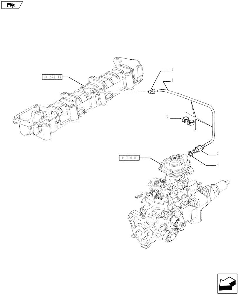 Схема запчастей Case IH F5AE5484C A002 - (10.218.01) - INJECTION EQUIPMENT - PIPING L.D.A (10) - ENGINE