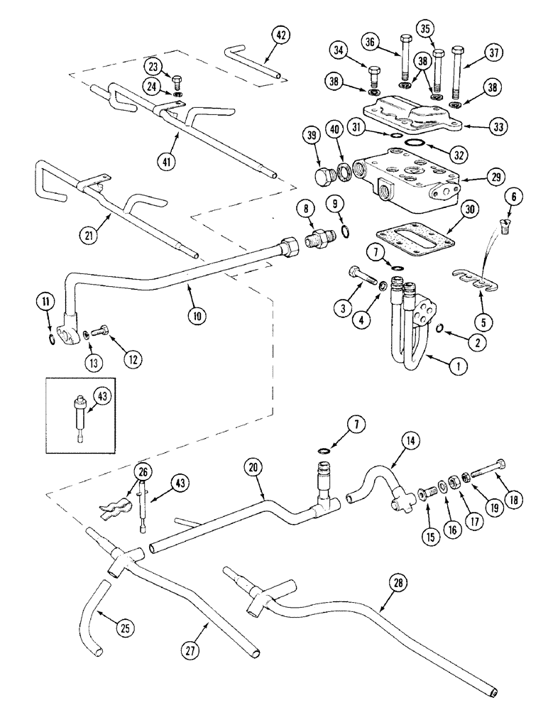 Схема запчастей Case IH 1394 - (8-314) - HYDRAULIC TUBES REAR AXLE (08) - HYDRAULICS