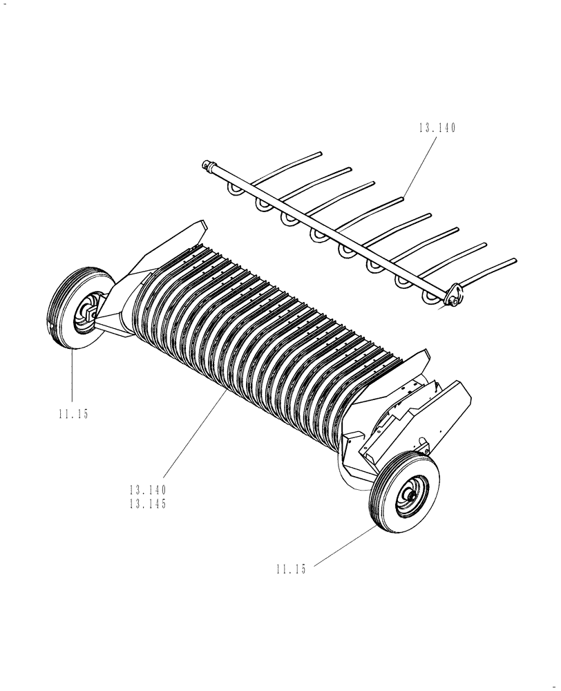 Схема запчастей Case IH RB554 - (SECTION 13[RB554]) - PICTORIAL INDEX, PICKUP (00) - GENERAL