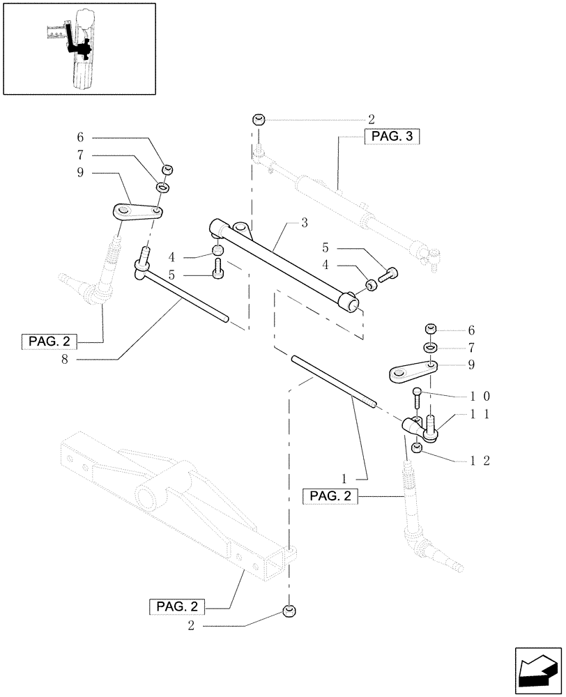 Схема запчастей Case IH MXU110 - (1.41.0/02[01]) - (VAR.417) 2WD HEAVY DUTY FRONT AXLE - TIE ROD (04) - FRONT AXLE & STEERING