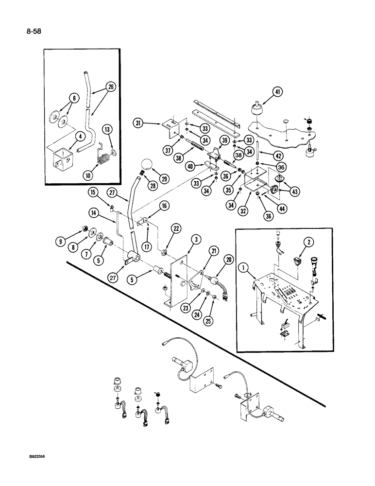 Схема запчастей Case IH 9250 - (8-058) - THREE POINT HITCH CONTROLS, ELECTRONIC CONTROLLED (08) - HYDRAULICS