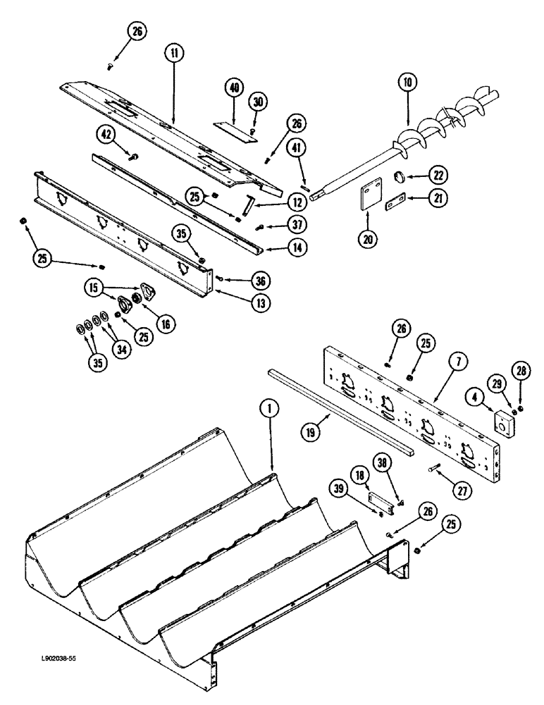 Схема запчастей Case IH 1670 - (9B-32) - AUGER BED (14) - ROTOR, CONCANVES & SIEVE