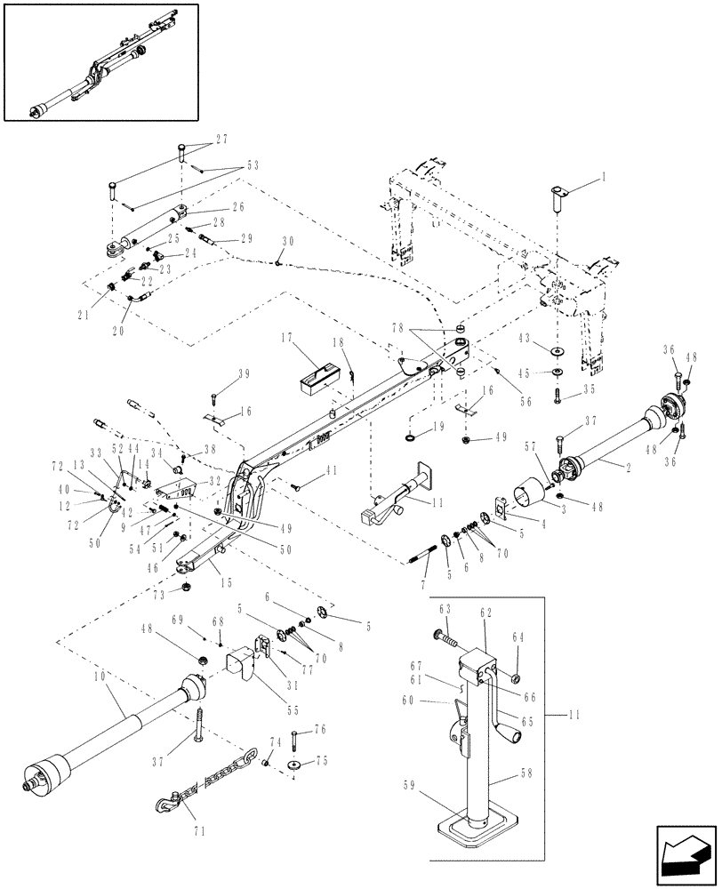 Схема запчастей Case IH DCX91 - (12.01) - TONGUE (12) - MAIN FRAME