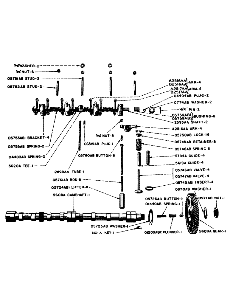 Схема запчастей Case IH SO-SERIES - (010) - VALVES, PUSH RODS AND CAMSHAFT, S, SC, SO (02) - ENGINE