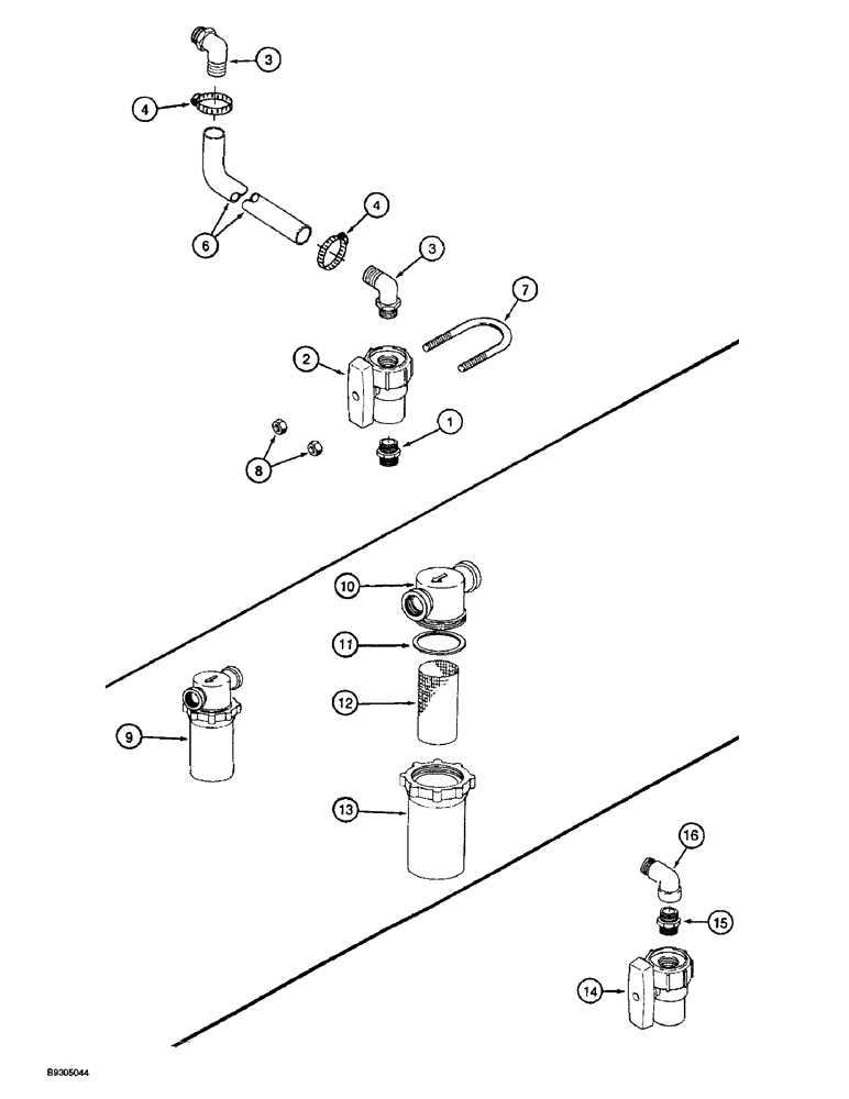 Схема запчастей Case IH 2055 - (9B-10) - QUICK FILL ATTACHMENT & WATER FILTER QUICK FILL ATTACHMENT (14) - WATER SYSTEM
