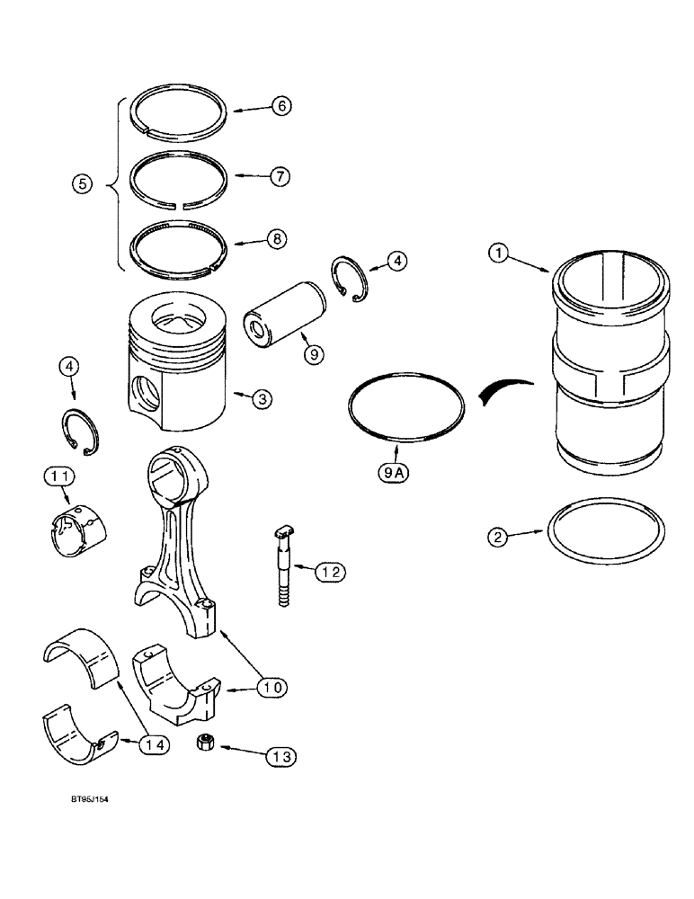 Схема запчастей Case IH 2055 - (2-46) - PISTON & SLEEVE 6TA-830 ENGINE (01) - ENGINE