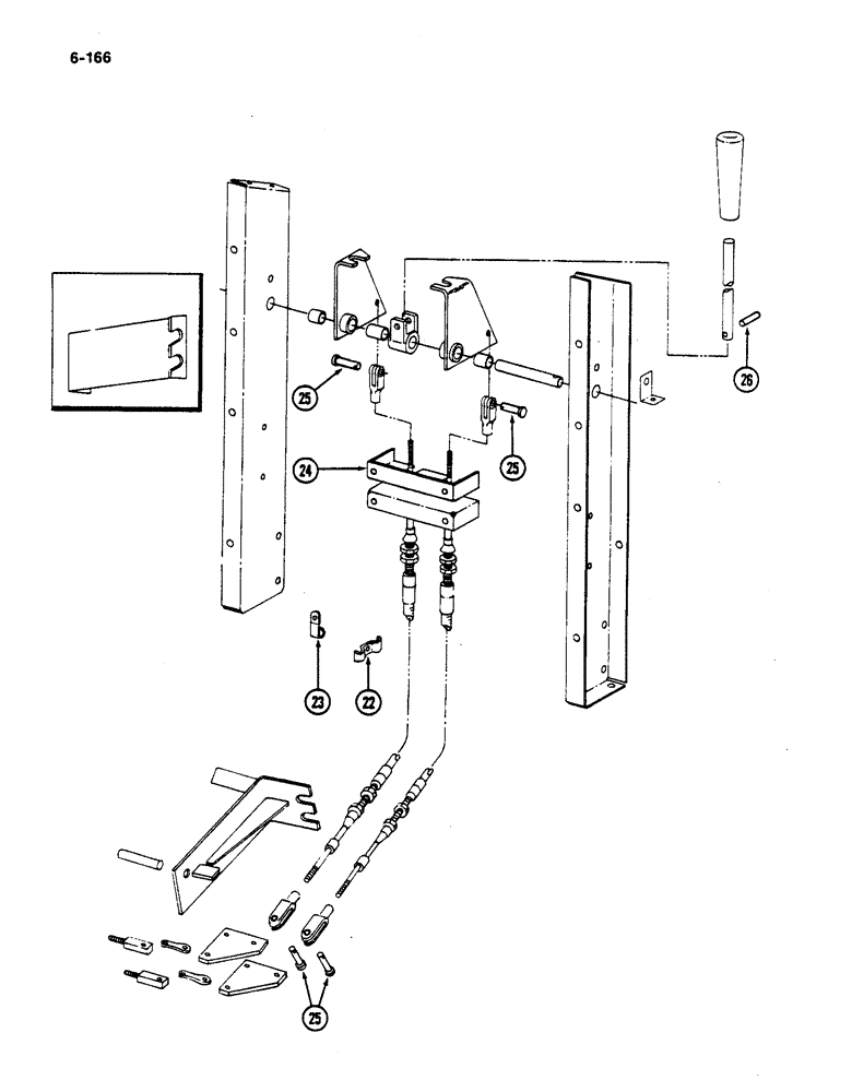 Схема запчастей Case IH 782 - (6-166) - TRANSMISSION SHIFT CONTROLS (03) - POWER TRAIN