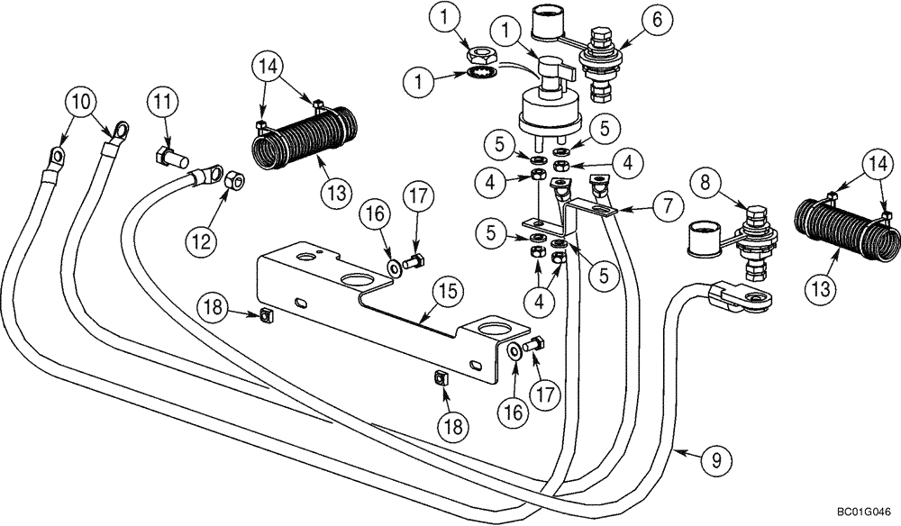 Схема запчастей Case IH 60XT - (04-05) - BATTERY - DISCONNECT SWITCH AND JUMP START (04) - ELECTRICAL SYSTEMS