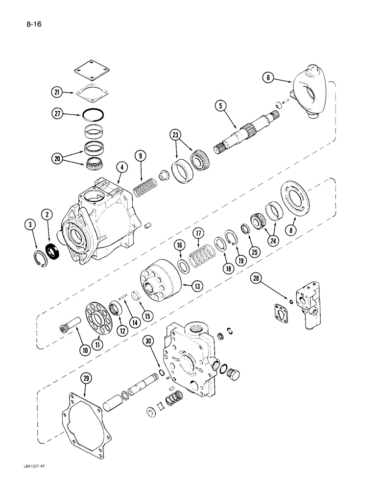 Схема запчастей Case IH 1822 - (8-16) - HYDRAULIC PUMP (07) - HYDRAULICS
