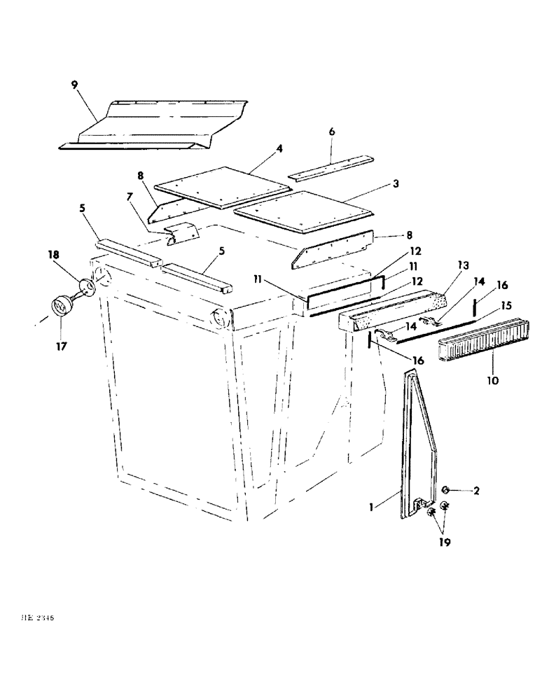 Схема запчастей Case IH 5500 - (13-15) - SUPERSTRUCTURE, OPERATORS CAB SUPPORTS AND FILTER (05) - SUPERSTRUCTURE
