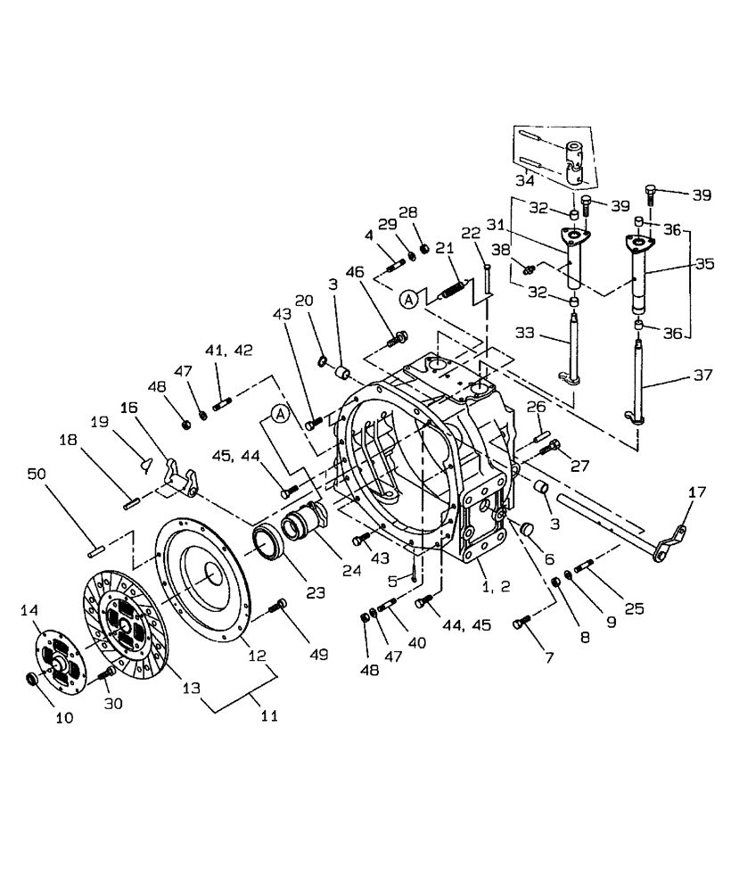 Схема запчастей Case IH D45 - (03.04.01) - CLUTCH, 12X12 (03) - TRANSMISSION
