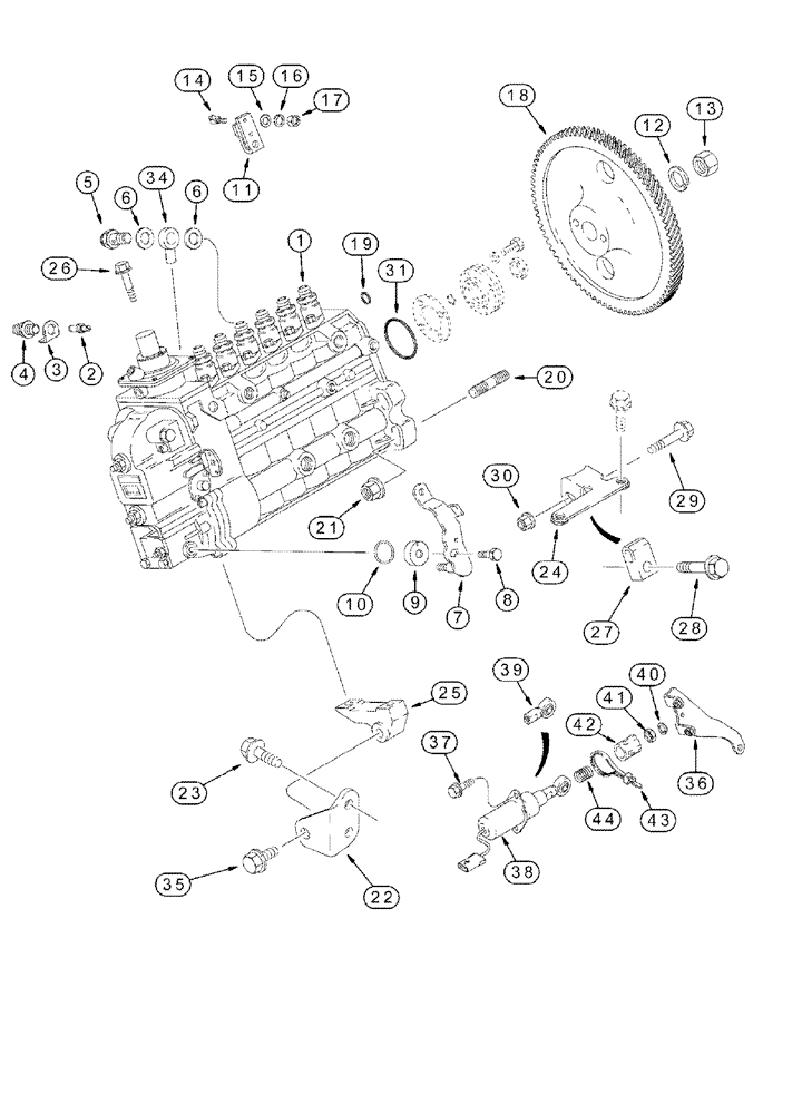 Схема запчастей Case IH MX200 - (03-10) - FUEL INJECTION PUMP AND DRIVE, MX200, MX220, 6TAA-830 EMISSIONS CERTIFIED ENGINE (03) - FUEL SYSTEM