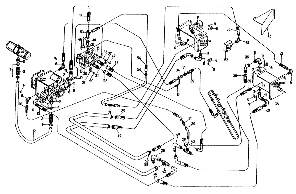 Схема запчастей Case IH 7700 - (B05[82]) - HYDRAULIC CIRCUIT, TRANSMISSION, WITH POSITIVE DRIVE, SERIAL # 7660 AND ONWARDS Hydraulic Components & Circuits