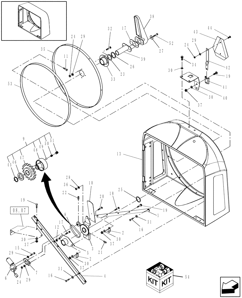 Схема запчастей Case IH WDX1902 - (08.06[1]) - ROTARY SCREEN (08) - SHEET METAL